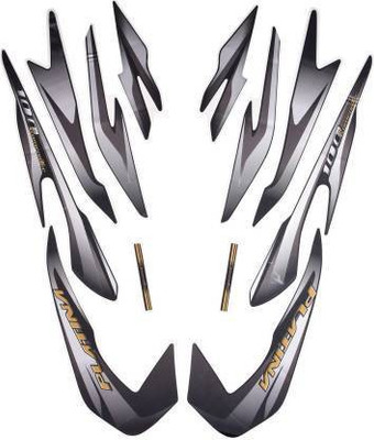 SunStick Sticker & Decal for Bike(Grey, Black)