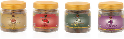 shiv mart Rose, Mogra, Chandan & Lavender Dhoop Incense Cones Pack of 4,100 gram each Lavender, Rose, Sandal Dhoop(Pack of 4)