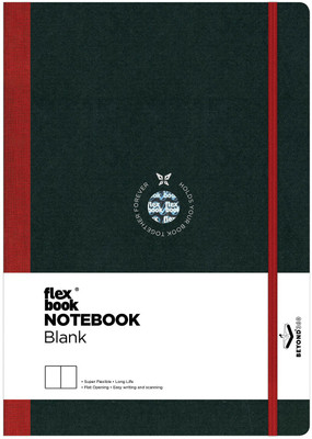 Flexbook Large Size 17x24cm Notebook Range Red Closure 85gsm Beyond 360 Degree Flexible Regular Notebook Unruled 192 Pages(Dark Green, Red)