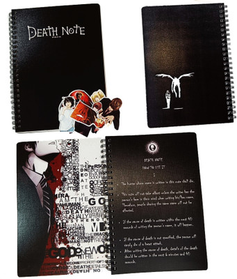 Goku Ki Dukan Death Note Notebook A5 Diary Unruled with Quotes & Characters name on every page 110 Pages(Black)