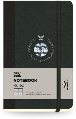Flexbook Pocket Size 9x14cm Notebook Range Black Closure 85gsm Beyond 360 Degree Flexible Mini Notebook Ruled 192 Pages(Black)