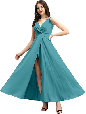 LIMESWOOD CREATION Women Maxi Green Full Length Dress