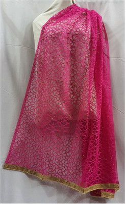shakti Net Self Design Women Dupatta