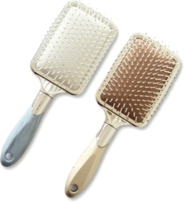 Tiamo Paddle Broad Blue and Gold Hair Brush