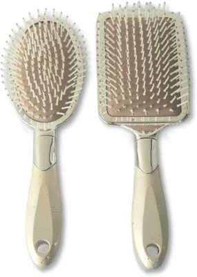 Tiamo Paddle Oval and Broad Gold Hair Brush