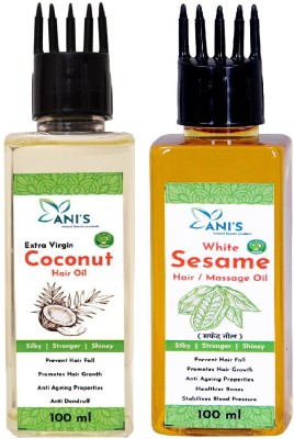 ANI'S Extra Virgin Coconut & White Sesame Control Hair Fall ,Hair Growth ,Silky Shiny Hair Oil(200 ml)