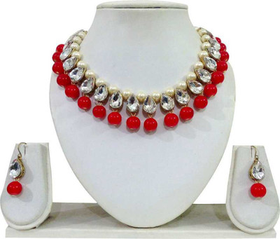 CATALYST Alloy Gold-plated Red, White Jewellery Set(Pack of 1)