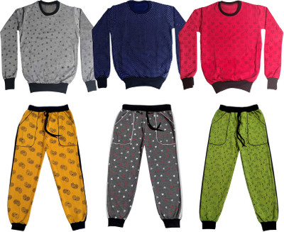 Indistar Boys & Girls Casual Sweatshirt Pyjama(Multicolor)