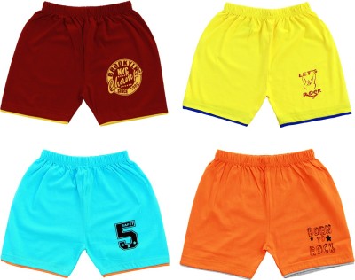 Sand Beach Short For Boys & Girls Casual Solid Cotton Blend(Multicolor, Pack of 4)