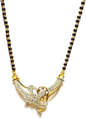 VivaERA Beautiful Traditional Golden Black Ad Mangalshutra For Woman Alloy Mangalsutra