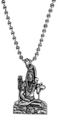 Shiv Hari Shiv Hari Silver plated Lord Shiva Mahadev Bholenath Pendant Rhodium Stainless Steel Pendant Set