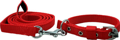 Jainsons Pet Products Collar and Leash Combo for All Dogs With Adjustable Dog Collar1 INCH 140 cm Dog & Cat Strap Leash(Red)