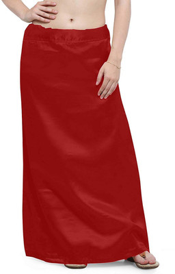 Abn Traders Solid Red Satin Blend Petticoat(Free)