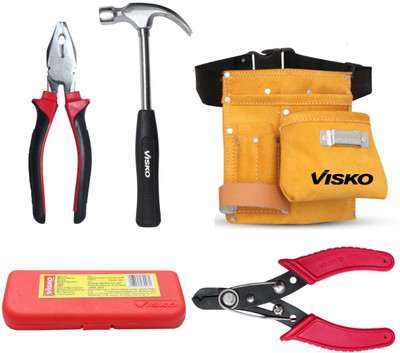VISKO 824 Hand Tools Set of 10Pcs With Tool Bag, Pliers, Hammer, Screwdrivers 6Pcs Hand Tool Kit(10 Tools)