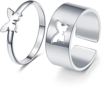 ringzinnie Alloy Cubic Zirconia Silver Plated Ring Set
