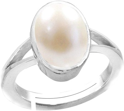 EVERYTHING GEMS 12.25 Ratti 11.64 Carat South Sea Pearl Natural Pearl Gemstone Original Certfied Brass Pearl Silver Plated Ring
