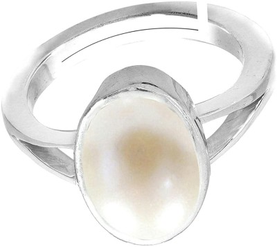 EVERYTHING GEMS South Sea Pearl 13.25 Ratti 12.72 Carat Natural Pearl Gemstone Original Certfied Brass Pearl Silver Plated Ring