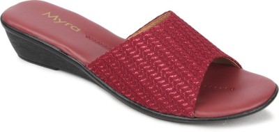 MYRA Women Wedges(Maroon , 4)