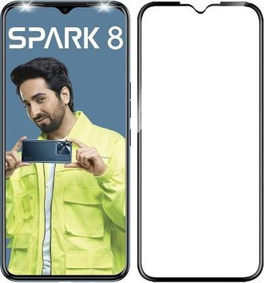 LIKEDESIGN Edge To Edge Tempered Glass for Tecno Spark 8(Pack of 2)