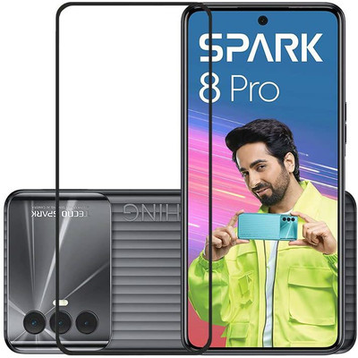 LIKEDESIGN Edge To Edge Tempered Glass for Tecno Spark 8 Pro(Pack of 2)