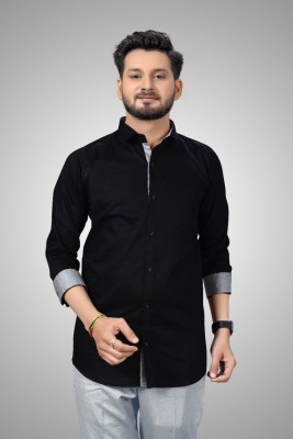 Sky Global Trading Men Solid Casual Black Shirt