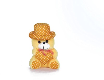Liquortees Yellow Cap Teddy Bear with Heart Soft Toys ( Cap Teddy ) 25 cm  - 25 cm(Yellow)