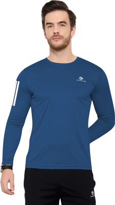 Cruister Solid Men Round Neck Dark Blue T-Shirt
