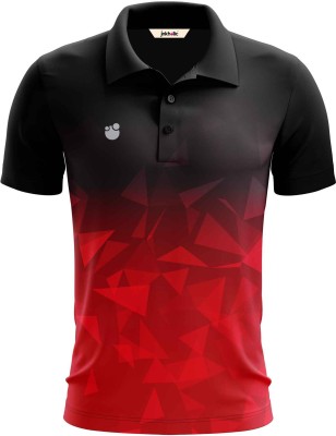 inkholic.in Printed Men Polo Neck Red, Black T-Shirt