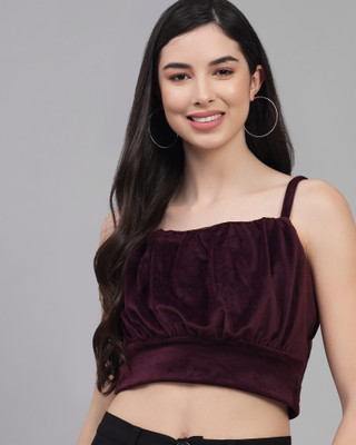 ADDYVERO Casual Solid Women Purple Top