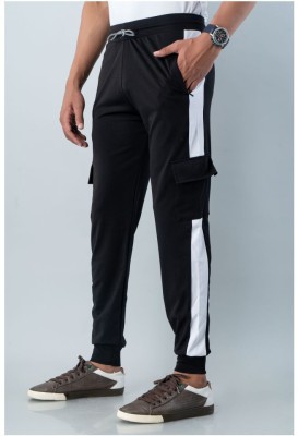 R RIDACHY Colorblock Men Black Track Pants