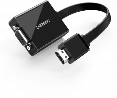 SINGING NOISE  TV-out Cable Active HDMI to VGA Adapter Converter with 3.5 mm Audio Jack up(Black, For Laptop)