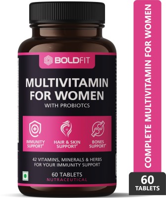 BOLDFIT Multivitamin For Women Girls Tablets Hair Growth Skin Bones Immunity Supplement(60 Tablets)