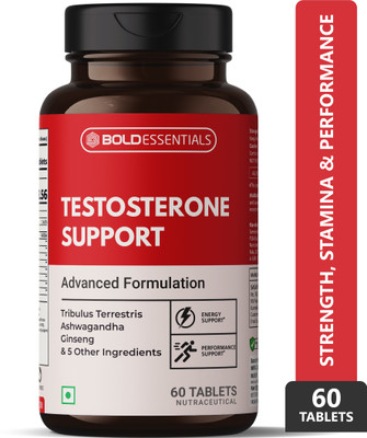 BOLDESSENTIALS Testosterone Booster For Men, Testo Booster Power Support Tablets Supplement(60 Tablets)