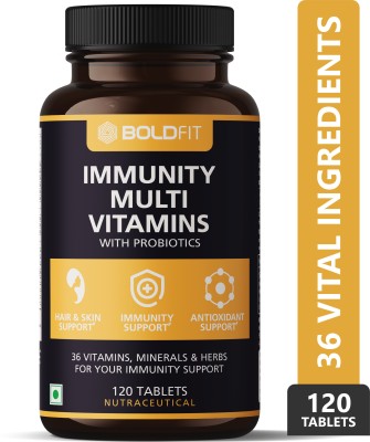 BOLDFIT Multivitamin For Men & Women Tablets Mineral Supplement Immunity HairGrowth Skin(120 Tablets)