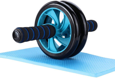 Shopeleven Anti Skid Double Wheel AB Roller Exerciser Abdominal Stomach Exercise Training Ab Exerciser(Blue, Black)