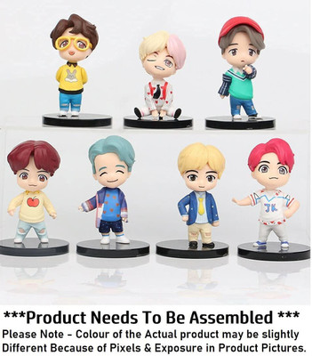 gtrp BTS BT21 Set of 7 Action Toy Figure Collectible Height 7-8 cm(Multicolor)