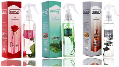 Wildplay rose Spray WP Room Freshner Rose 250ml, Marine 250ml and Black Oud 250ml (1+1+1)(3 x 83.33 ml)