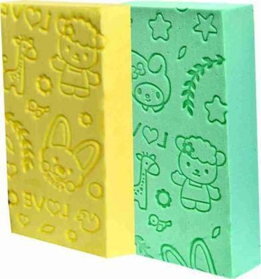 AARADHYAM Women and Men Yellow and Green Ultra Soft Exfoliating Sponge PACK -2