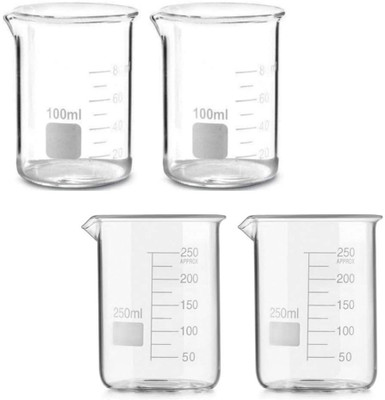 Z GLASS 100 ml Measuring Beaker(Pack of 4)