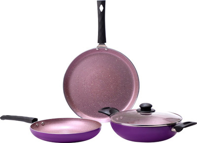 WONDERCHEF Valencia Non Stick - Purple Induction Bottom Non-Stick Coated Cookware Set(Aluminium, 4 - Piece)