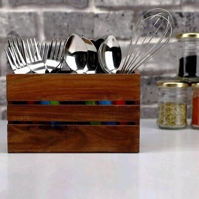 RozeMart Empty Cutlery Holder Case(Brown  Holds 12 Pieces)