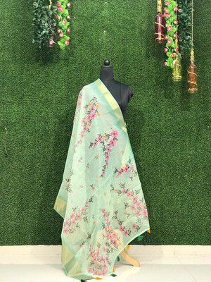 kaizen International Cotton Blend Floral Print Women Dupatta