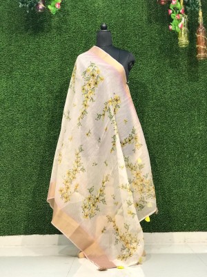 kaizen International Cotton Blend Floral Print Women Dupatta
