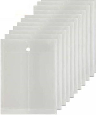 KRISHVIA plastic A4 size Plastic Document File Bag(Set Of 10, Transparent)
