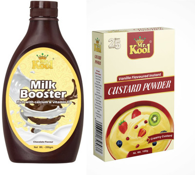 Mr.Kool Milk Booster 200gm and Instant Custard Powder 100gm. Pack Of 2 Combo. Combo(300)