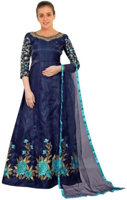 RUDKI ENTERPRISE Flared/A-line Gown(Dark Blue, Gold, Light Green)