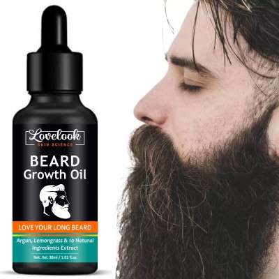 Lovelook Beard Growth Oil - 30ml - More Beard Growth, 8 Natural Oils including Jojoba Oil, Vitamin E, Nourishment & Strengthening, No Harmful Chemicals Hair Oil(30 ml)