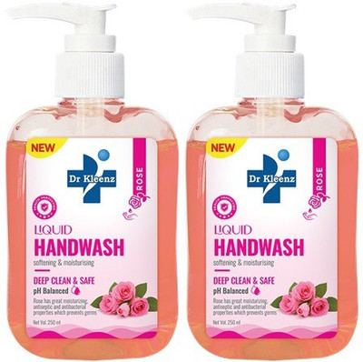 Dr Kleenz Hand Wash Rose Pack of 2 (250ml x 2) Hand Wash Bottle + Dispenser(2 x 250 ml)