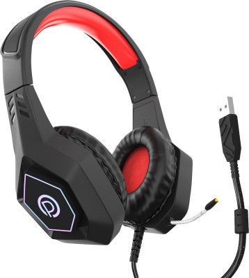 Probus G1 Headphone with Mic Wired Gaming Headset(Black, Red, On the Ear)