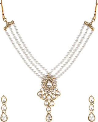 CATALYST Alloy Gold-plated White Jewellery Set(Pack of 1)